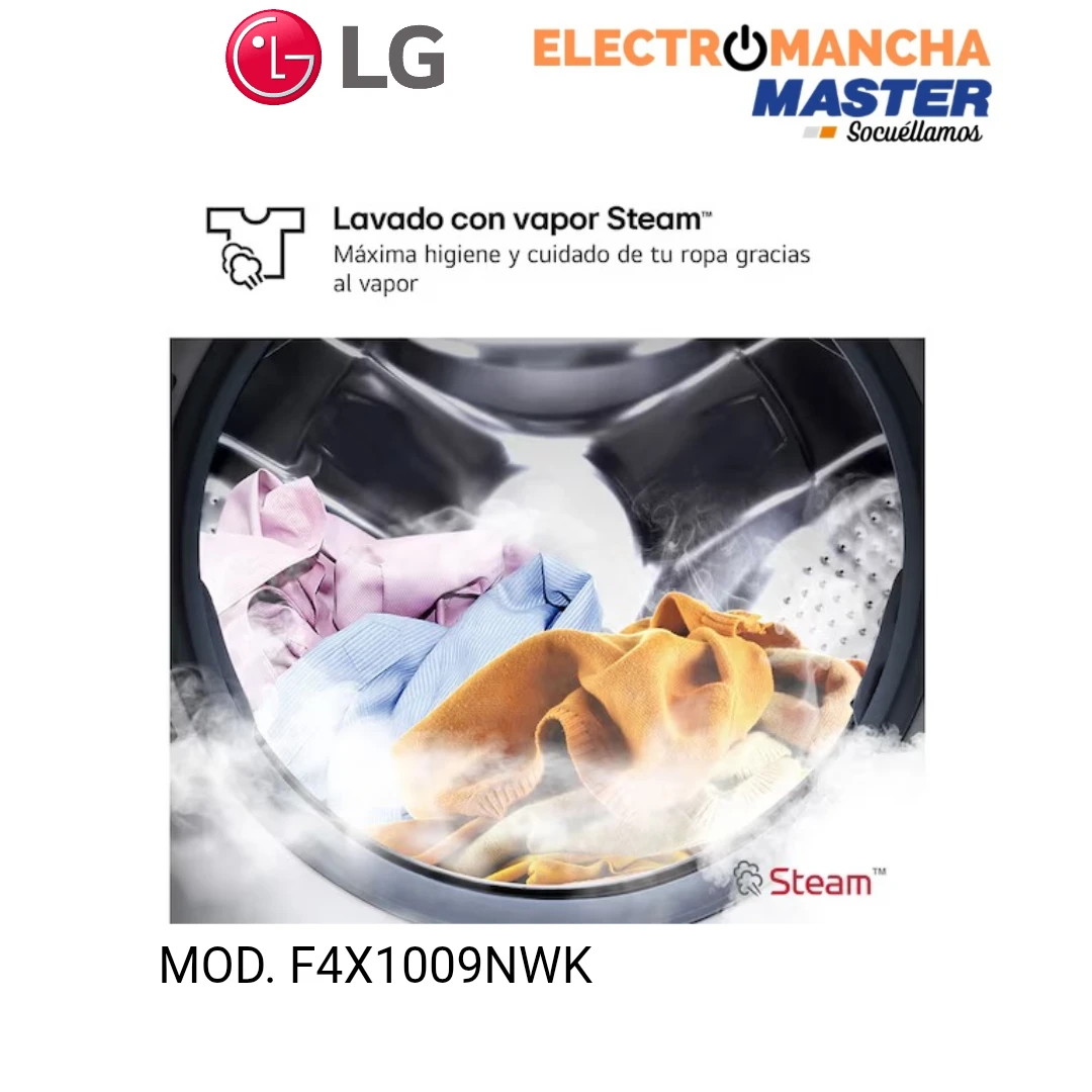 LAVADORA LG F4X1009NWK 9 KILOS 1400 RPM CLASE A  6