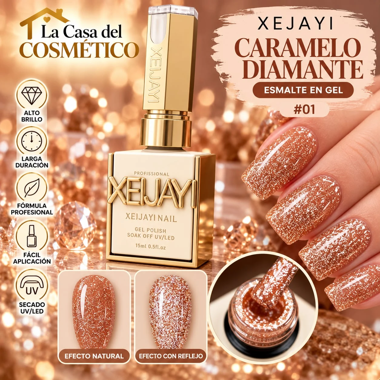 xeijayi esmalte semi escarchado caramelo triturado tono 01.jfif