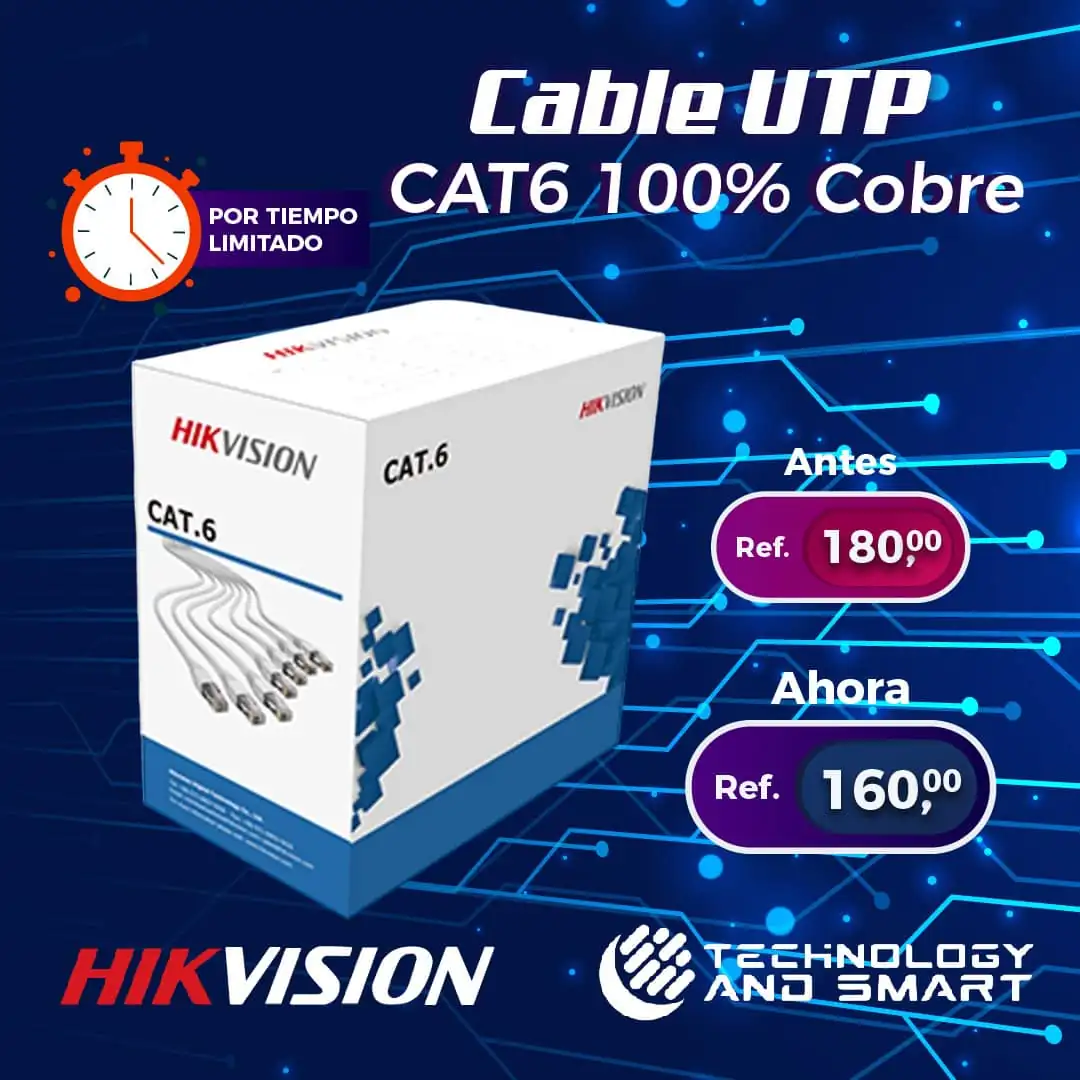 Cable utp cat6 100% blanco HIKVISION 