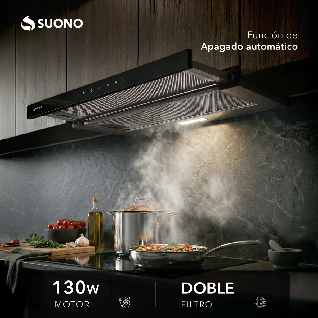 Campana SUONO Extractora Extensible Retráctil 60 cm Purificadora 130W 5