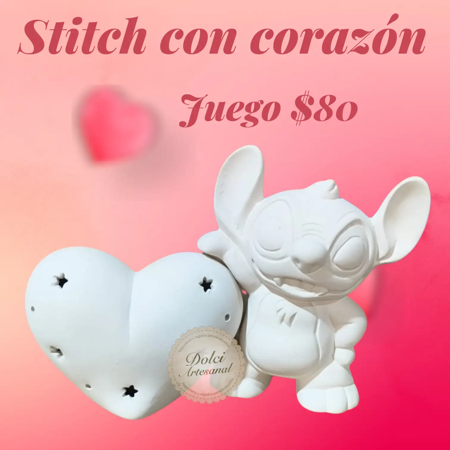 Juego corazon y figura decorativa  2