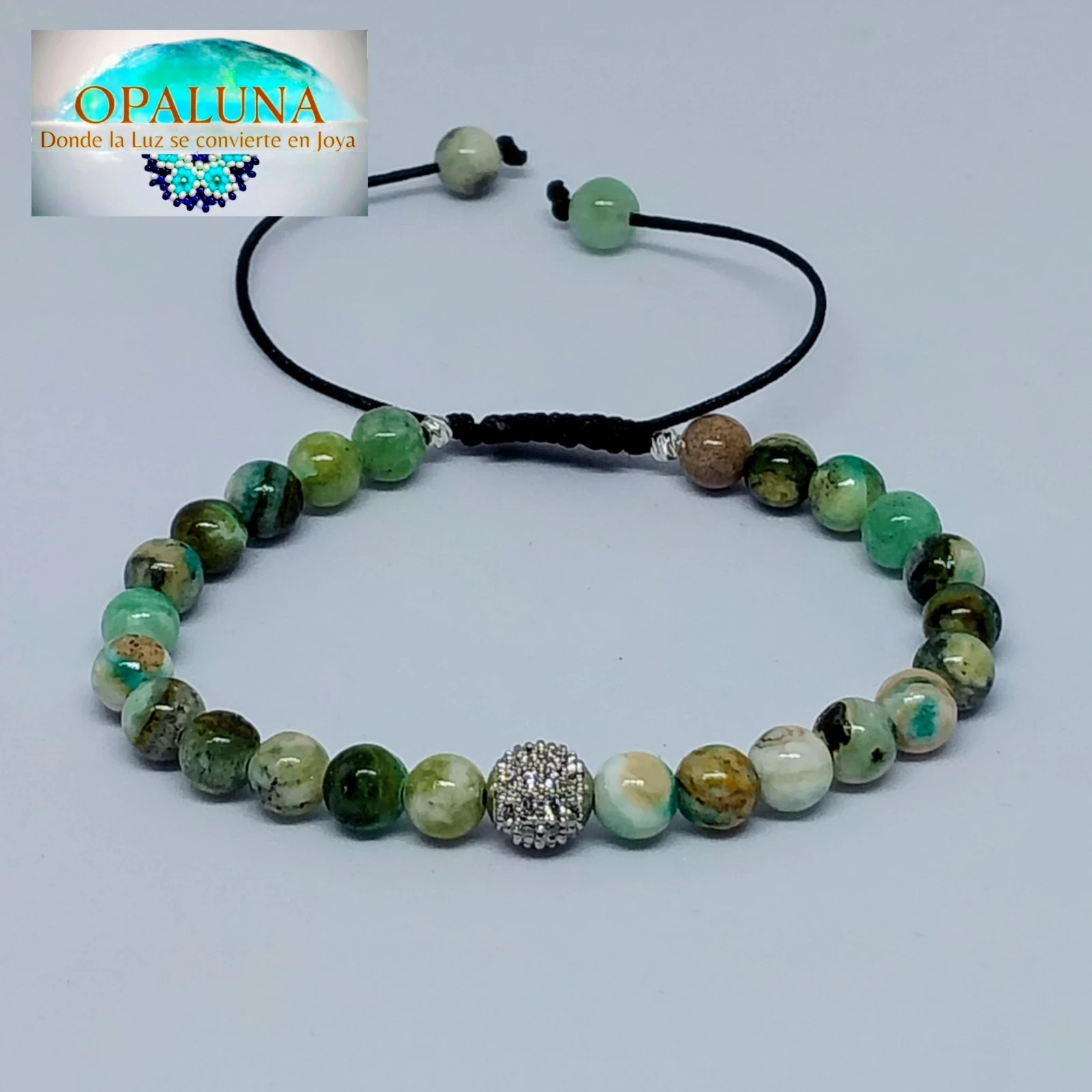 Pulsera Calcita Verde  3