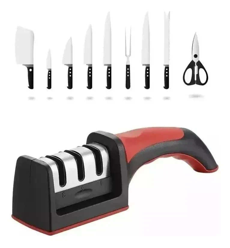Afilador De Cuchillos Y Tijeras Amolador Portatil Manual