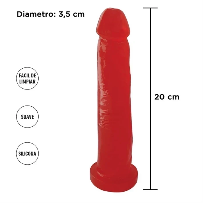Dildo macizo geminis rojo
