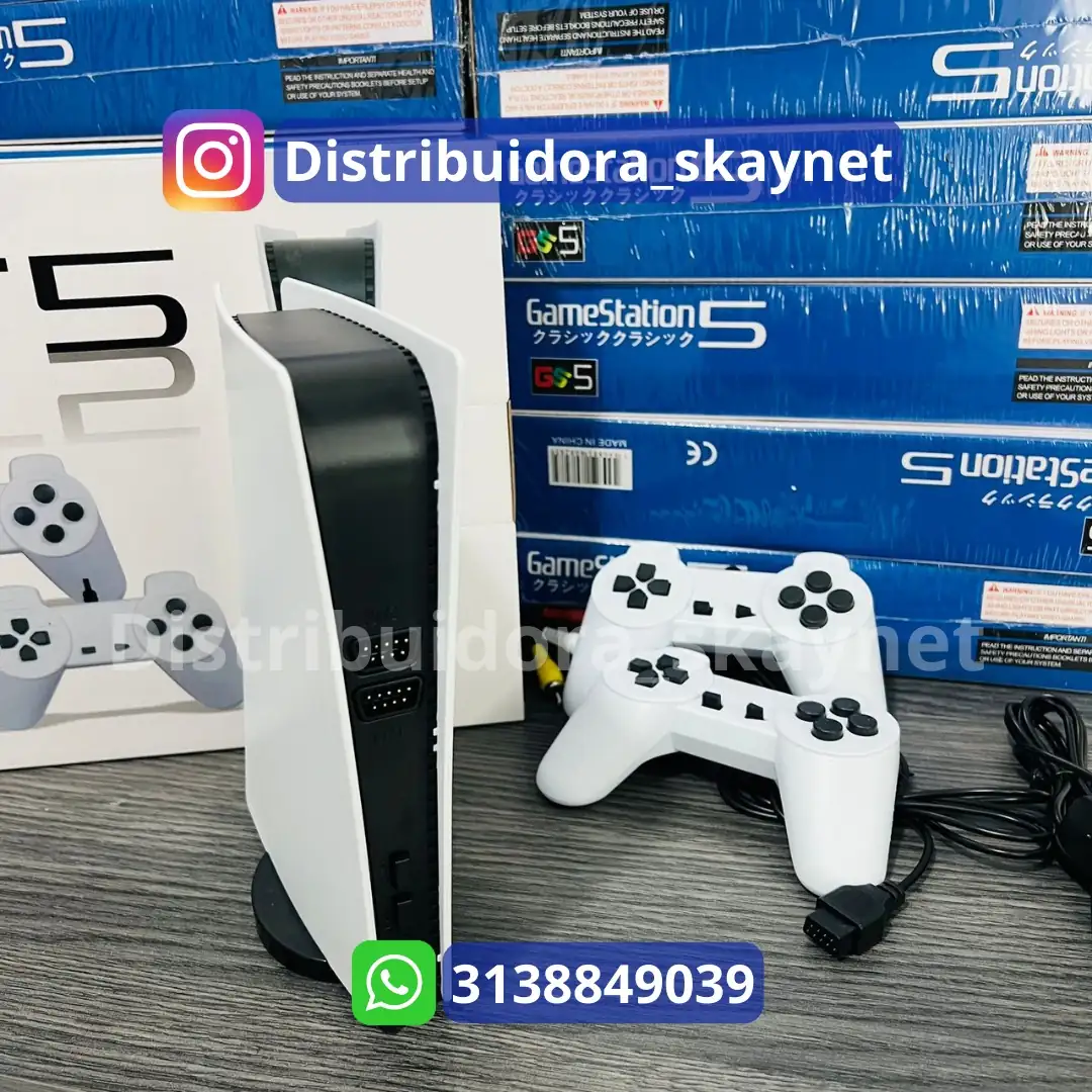 Mini Consola de videojuegos Retro GS5 de 8 bits, Consola con mando con cable, salida AV, 300 juegos clásicos 4