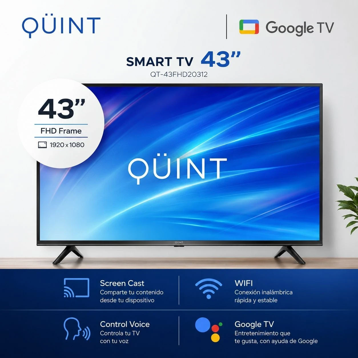 Smart Tv Quint 43" google tv