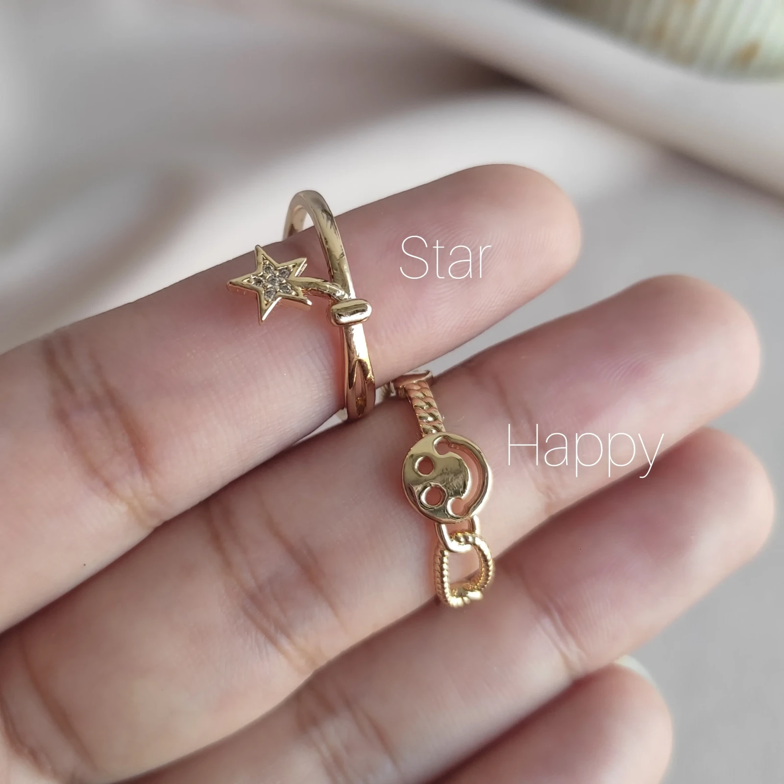 Anillo ajustable STAR O HAPPY. 