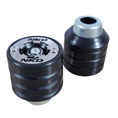 NKD 125 delantero Slider contramarcado negro logo acero cromado PAR