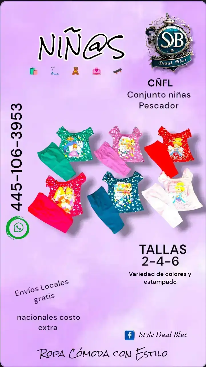Conjunto niñas pescador