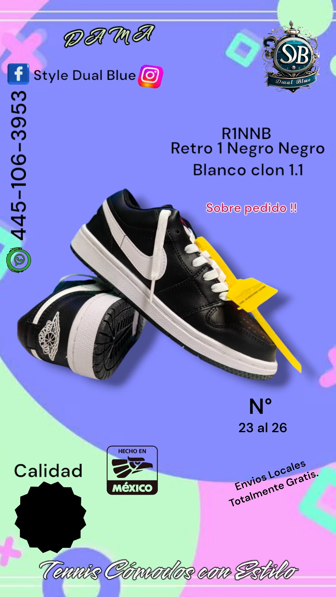Retro 1 Negro Negro Blanco clon 1.1