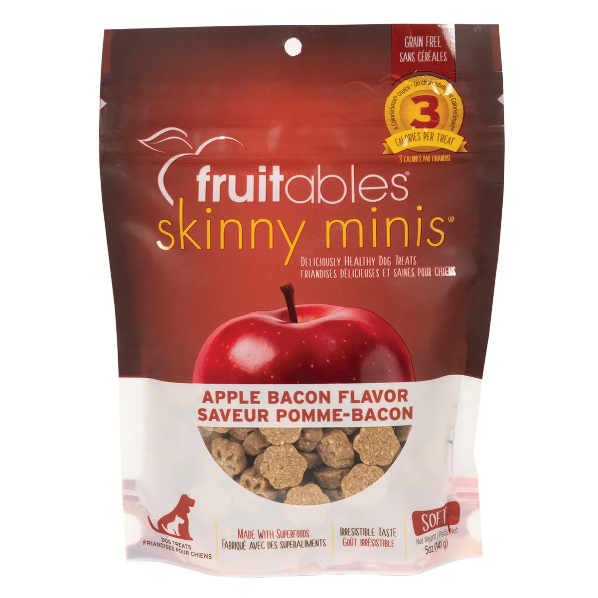 FRUITABLES DOG TREATS SKINNY MINIS APPLE BACON 5 OZ