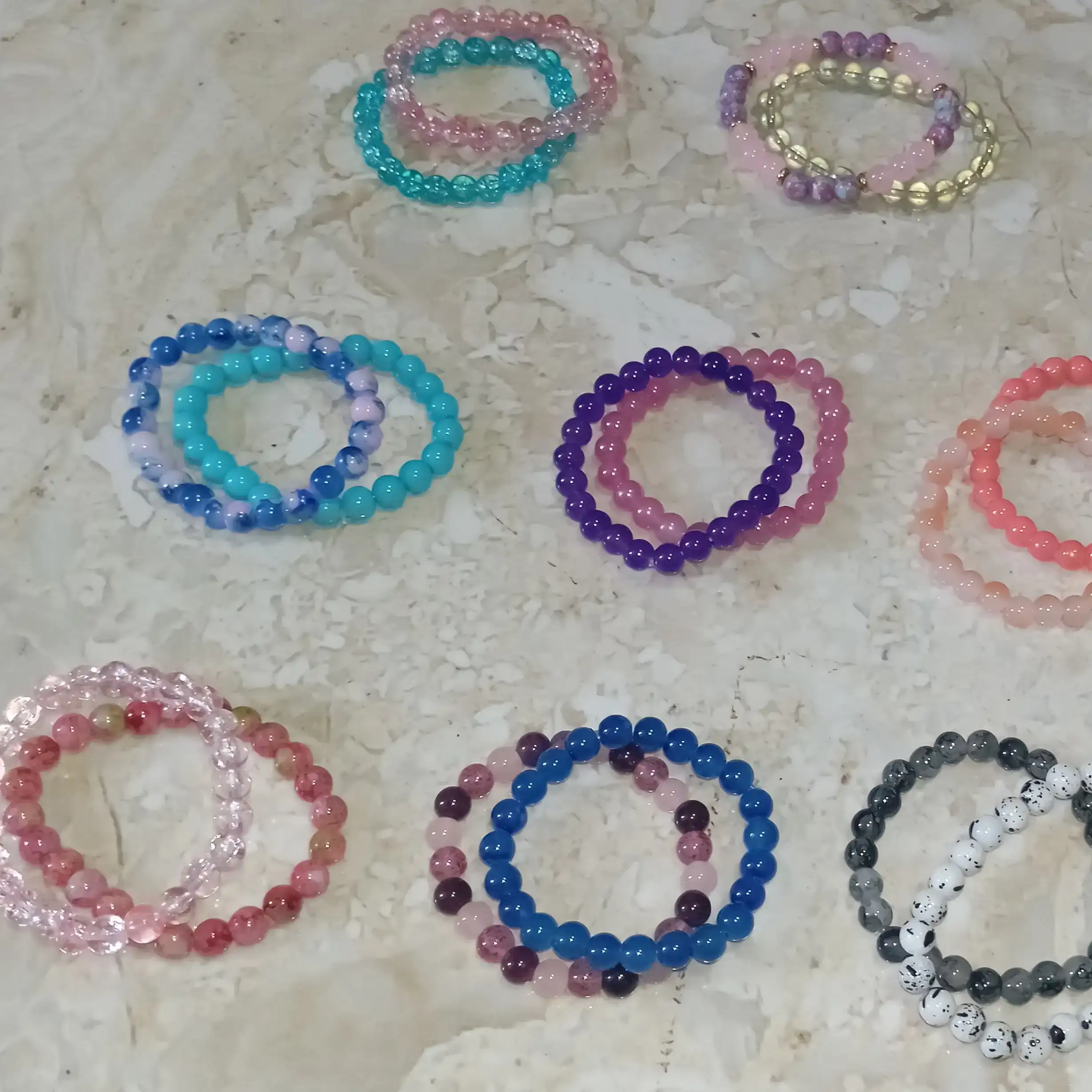 Pareja de pulseras de cuarzos 💯% Natural 