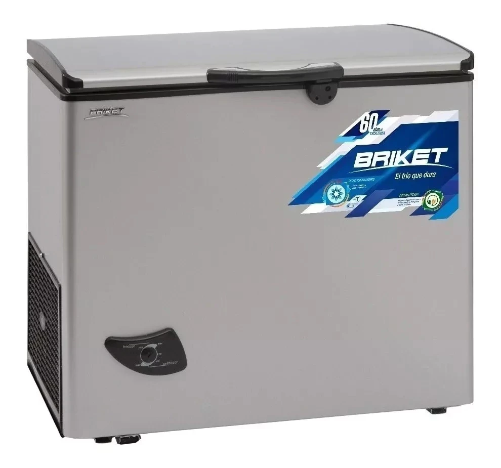 Freezer horizontal inverter Briket FR 2522 ST plateado 224L 220V