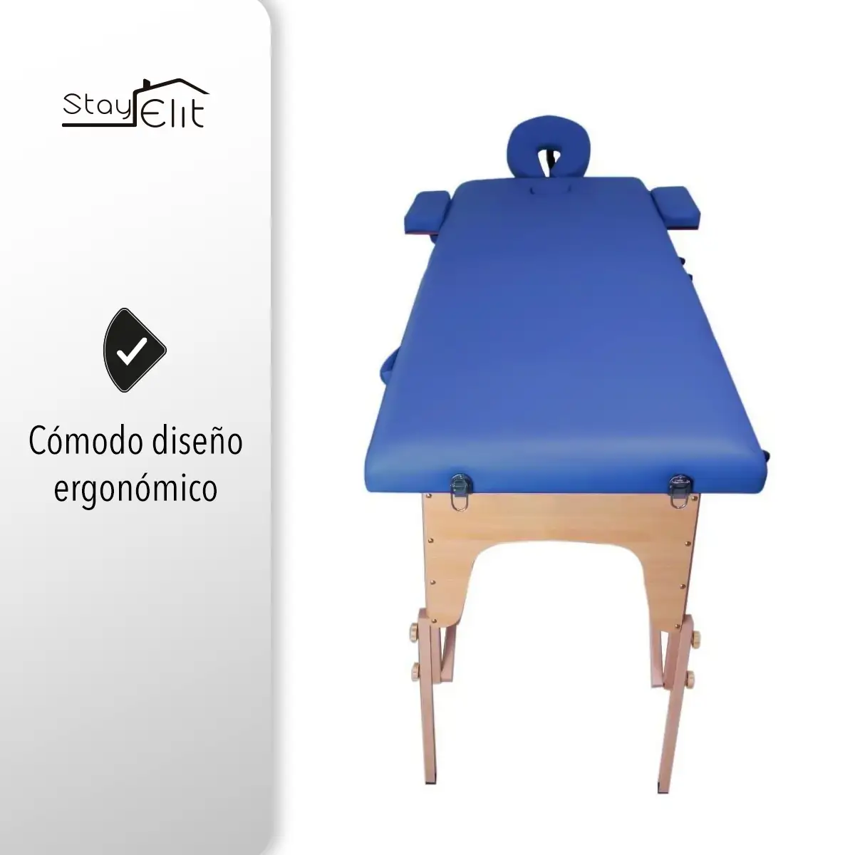 Camilla para masaje plegable, portátil y reclinable color azul Lenivé 2