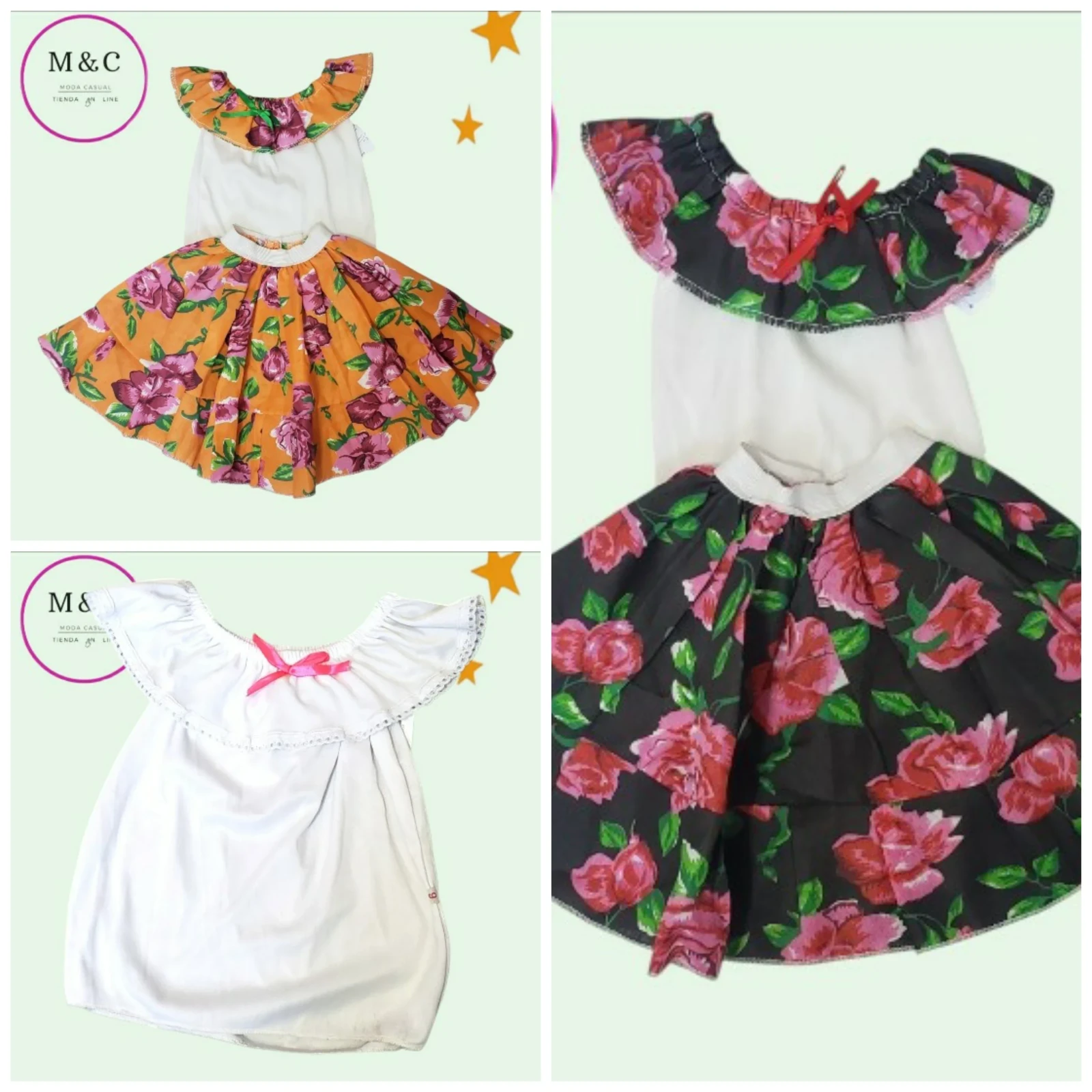 vestido mexicano para niña 1-3 años