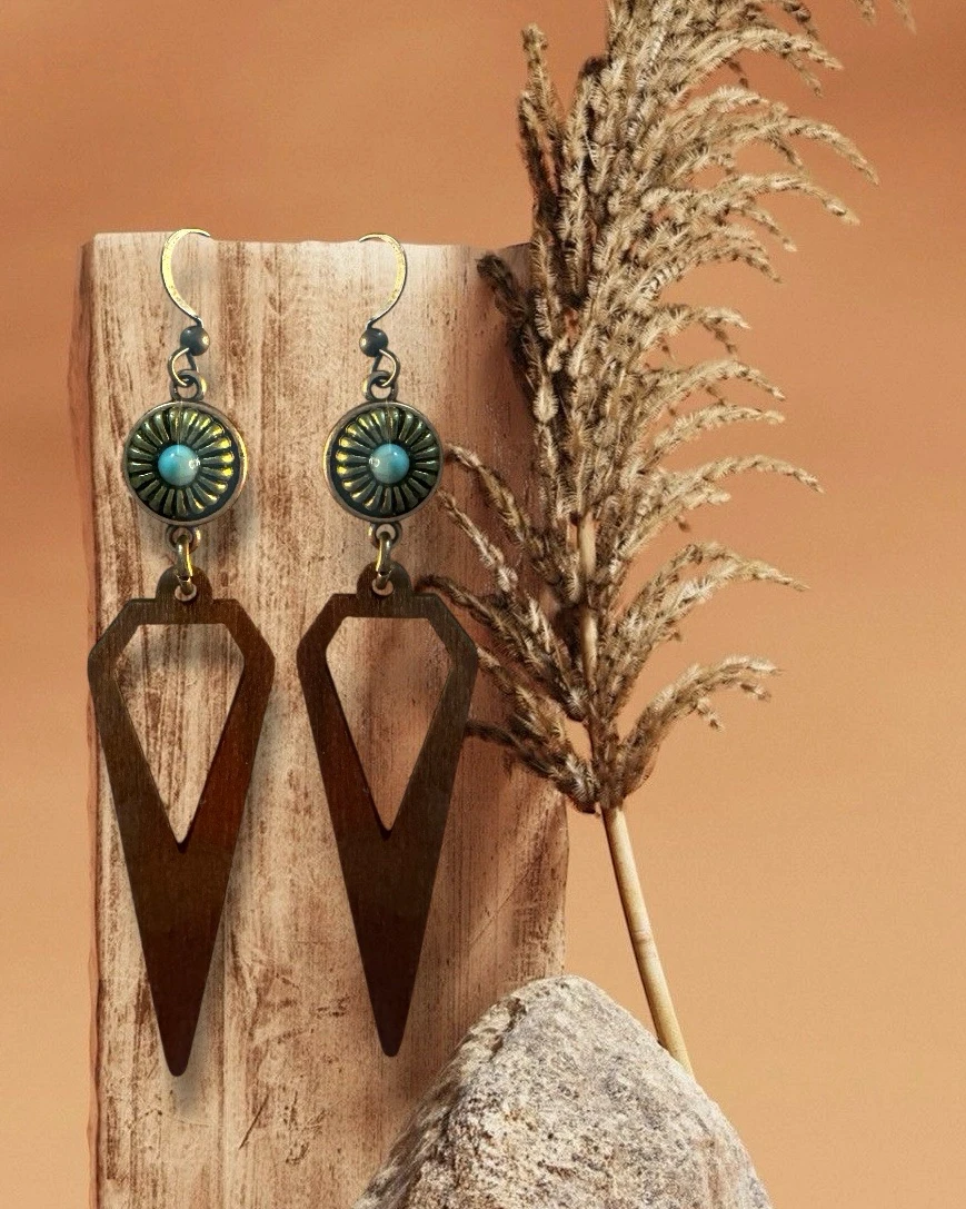 Pendientes Bohemios con diseño geométrico