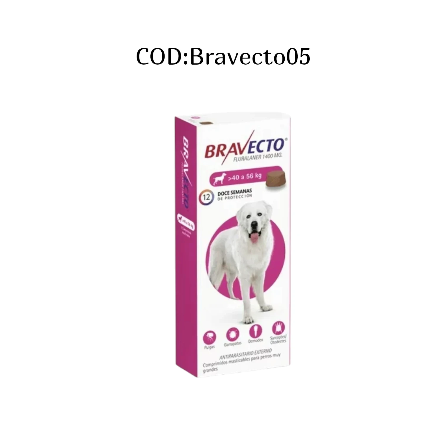 COMPRIMIDO BRAVECTO 40A56KG 