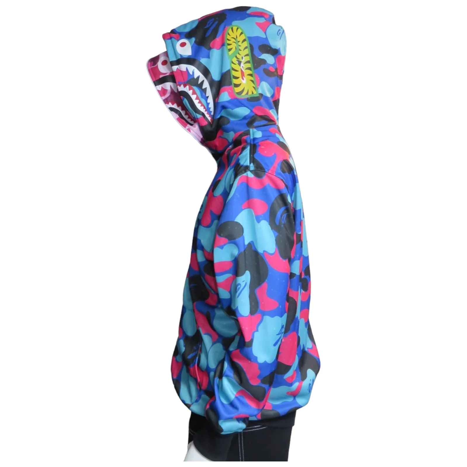 Chamarra doble gorro shark colores moteada 2