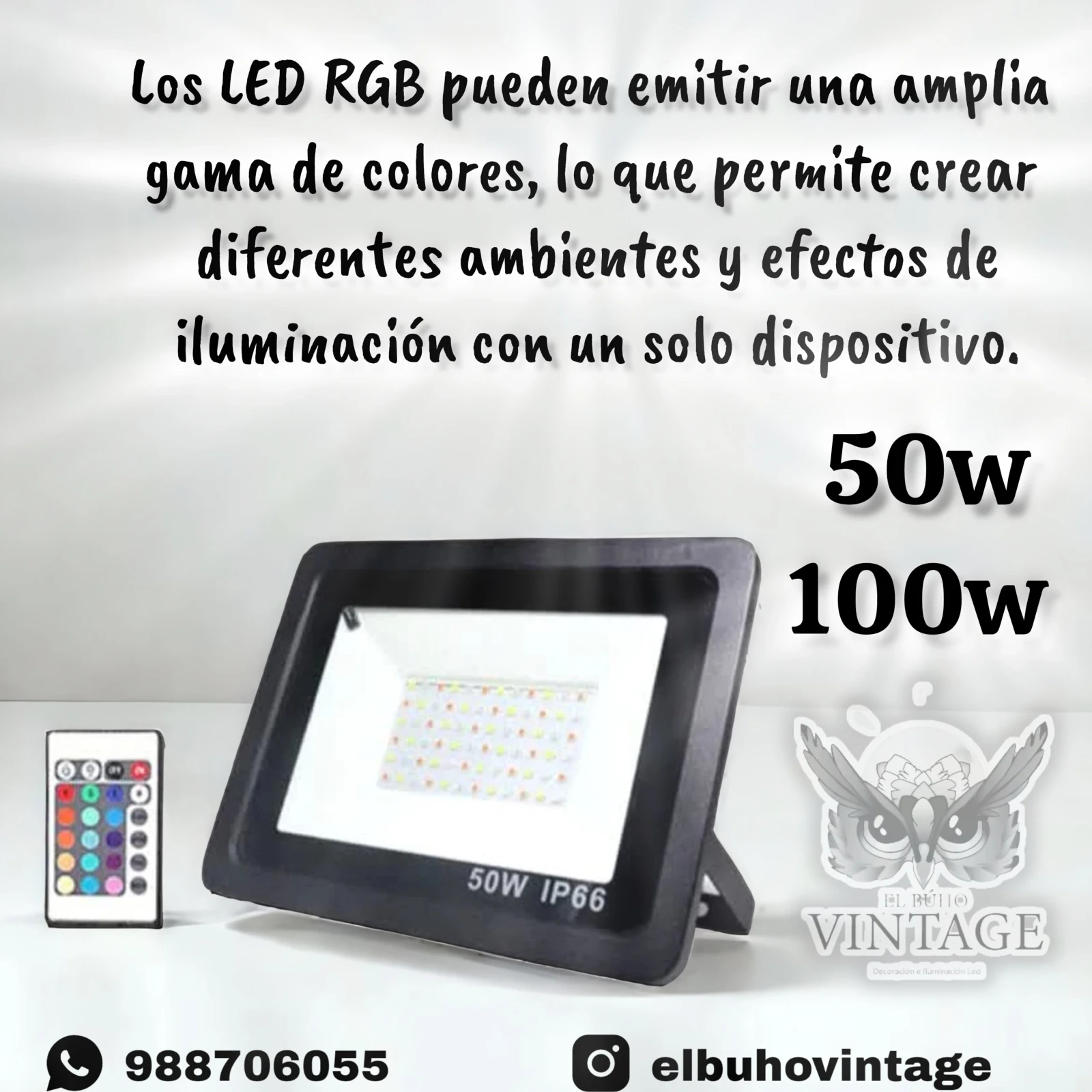 Reflector LED RGB 50w y 100w 3