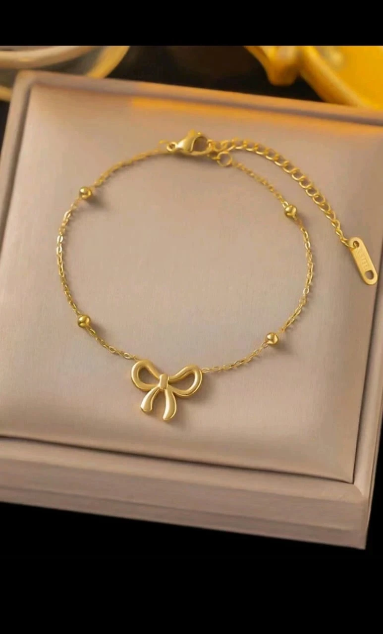 Brazalete de cadena con eslabón/ Diseño de lazo 🎀