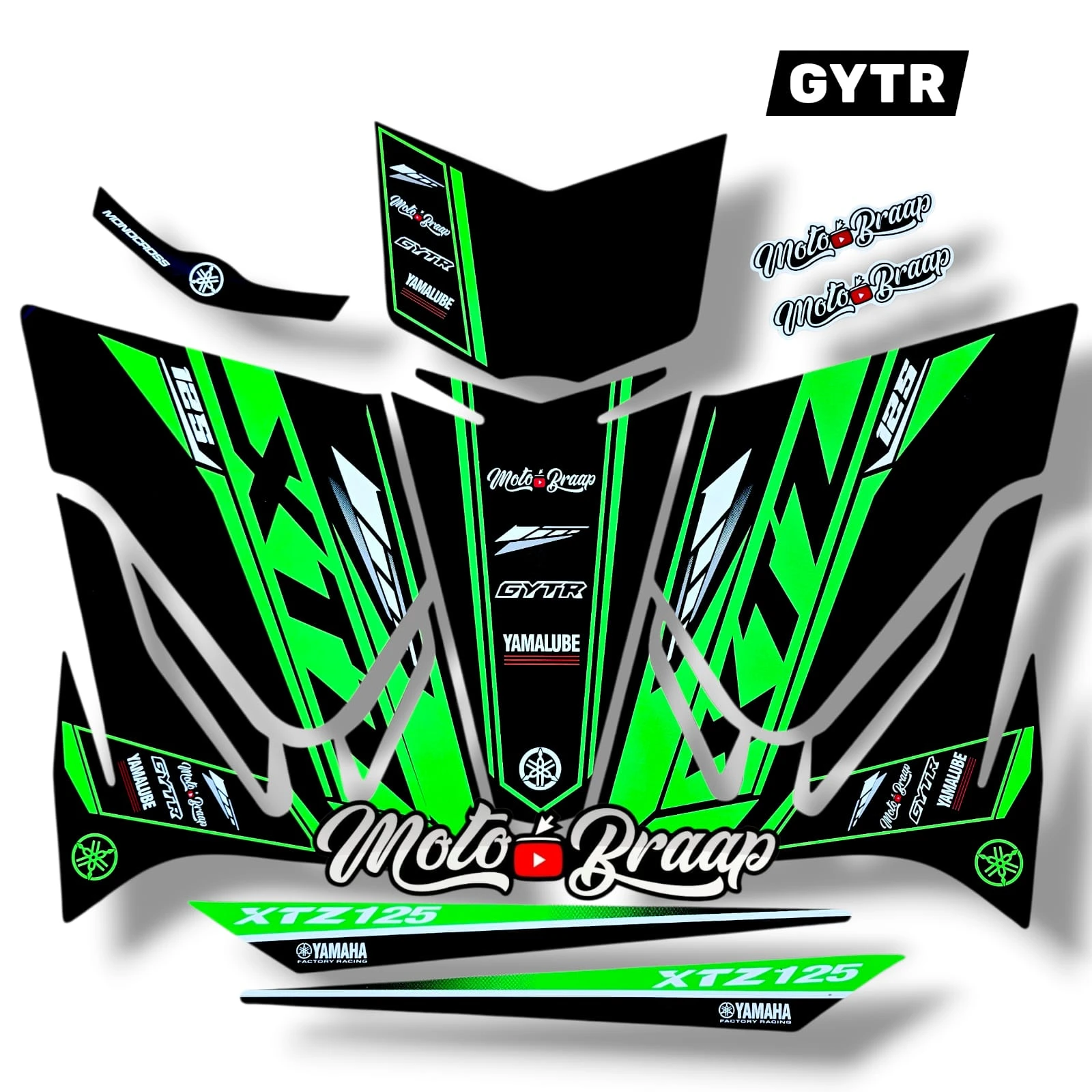 Xtz 125 Calcomanias GYTR Verde