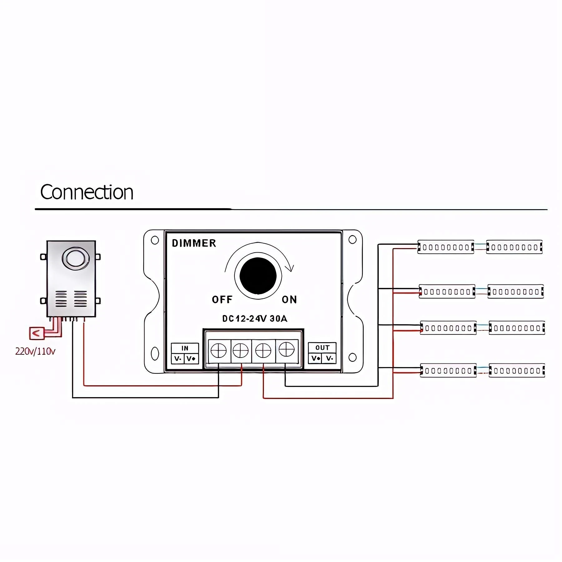 DIMMER 12-24VDC 30A PARA CINTA LED  4
