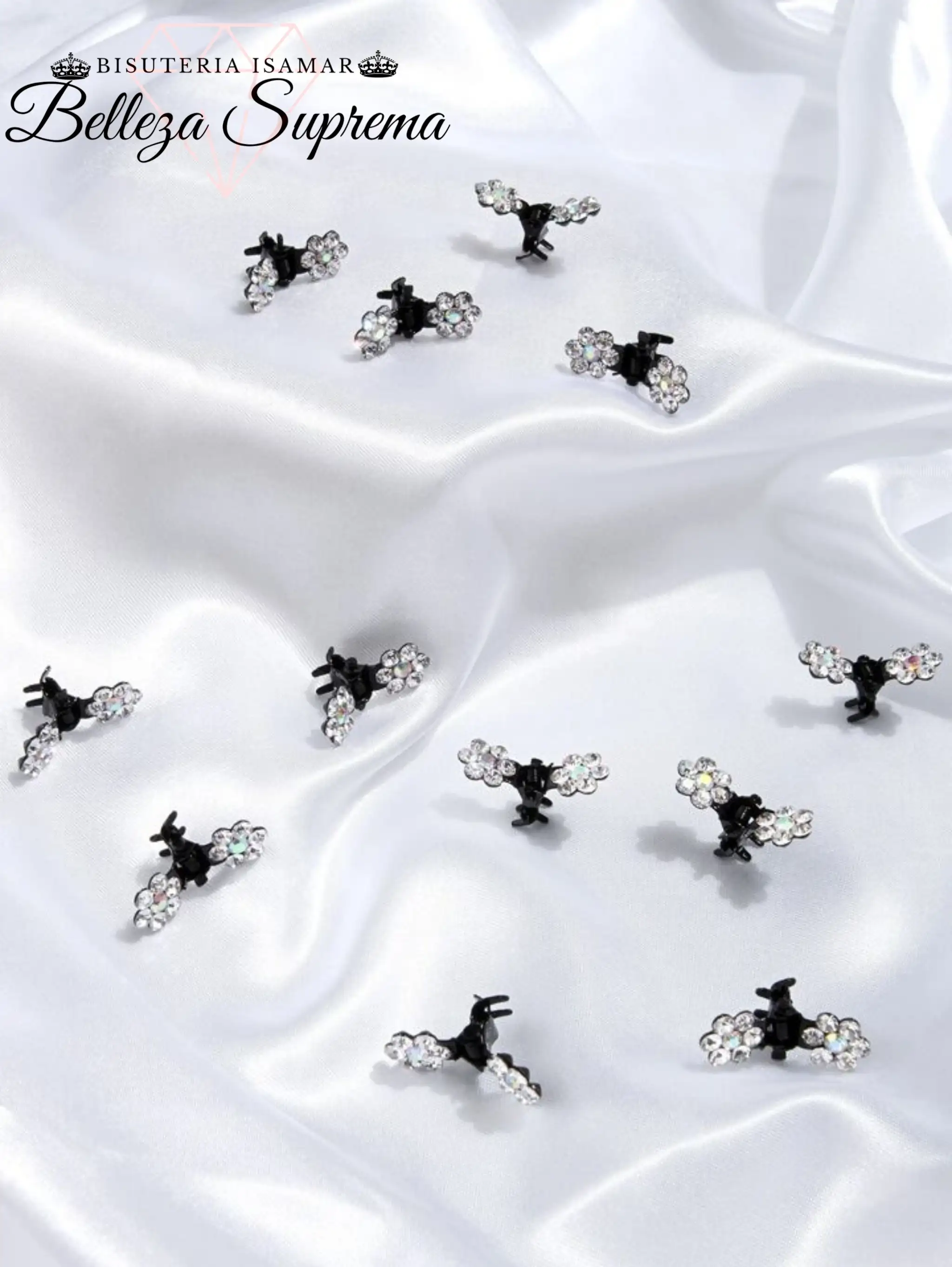 PIRAÑAS NEGRAS CON PEDRERIA BLANCA 2