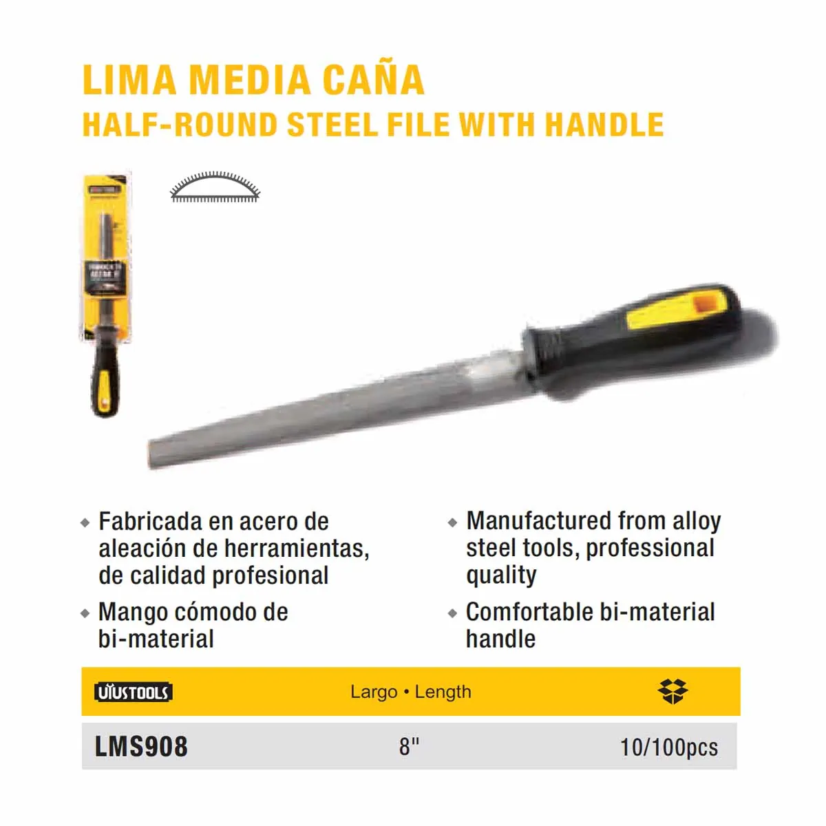 LIMA SEMI REDONDA UYUST 8"