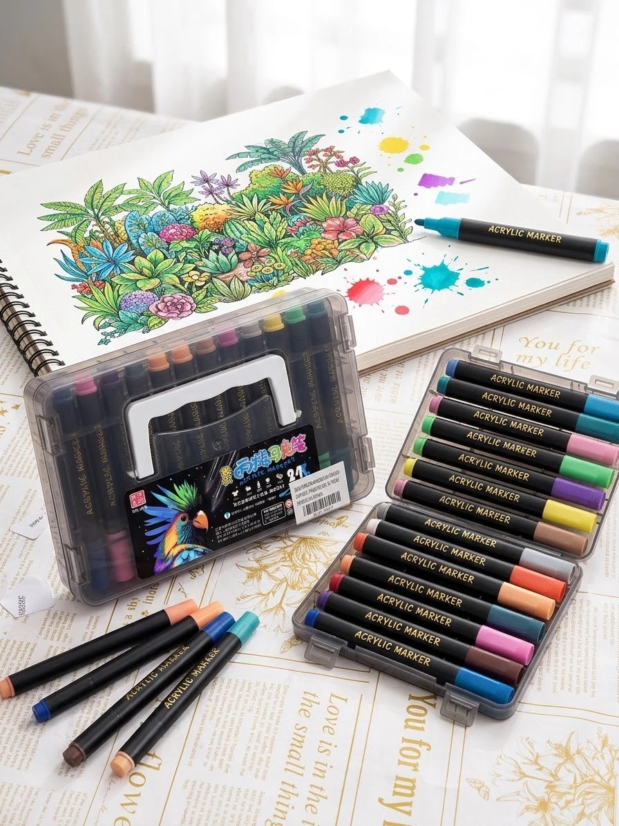 SET DE 24 PLUMONES DE ACRILICO 