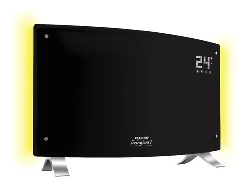 Vitroconvector Peabody Eléctrico Negro Led PE-VQM20N Curvo 2000w