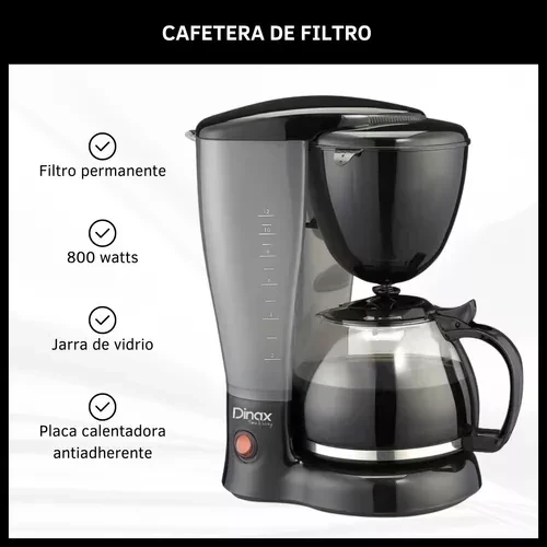 CAFETERA DINAX 12 TAZAS ELECTRICA DE FILTRO ANTIGOTEO