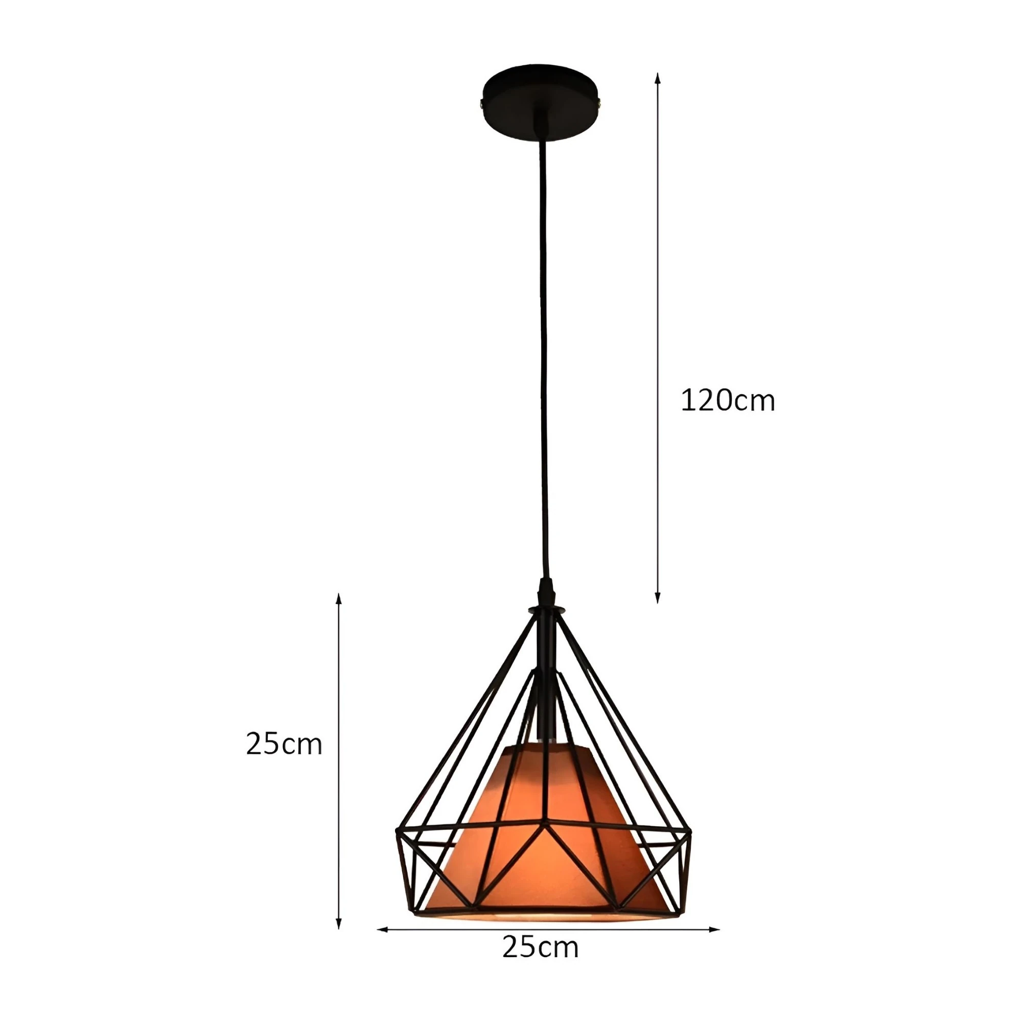 LAMPARA COLGANTE, LINEA INDUSTRIAL, 25*24.5CM, E27 1, METAL, NEGRO + CAFE 5