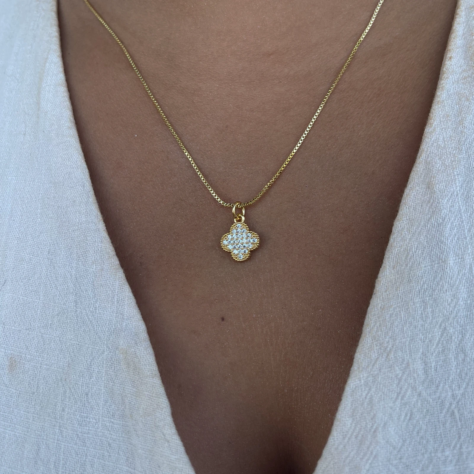 CADENA TRÉBOL GOLD