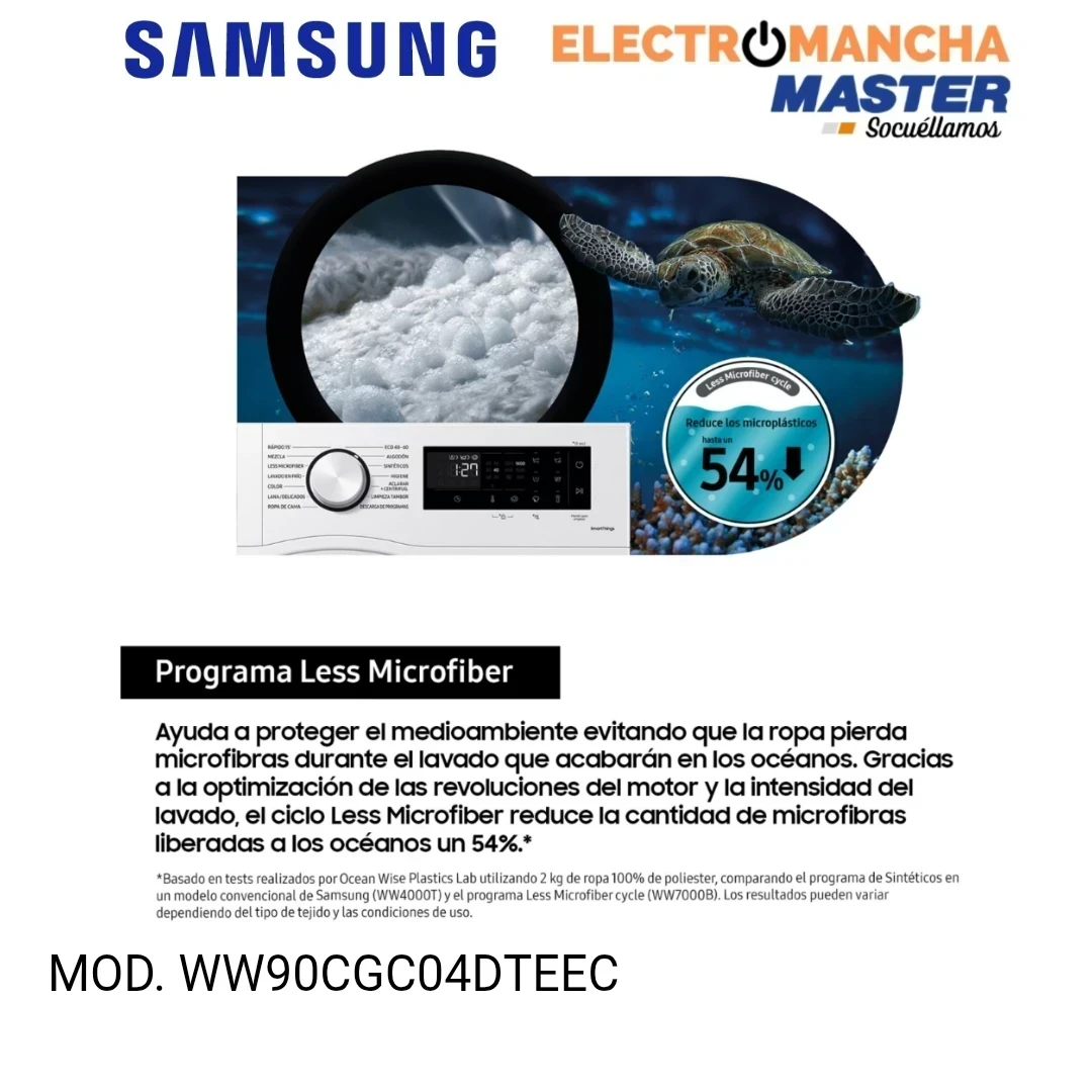 LAVADORA SAMSUNG WW90CGC04DTEEC 9 KG. 1400 RPM. A-10% 7