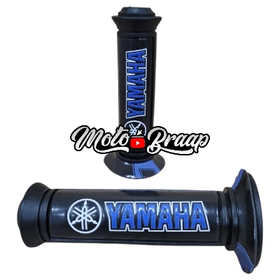 Grips Yamaha (par) 12 cm color negro - azul