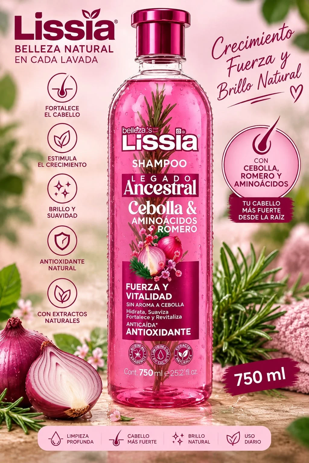 lissia shampoo ancentral x730 ml cebolla & aminoacidos romero.jfif