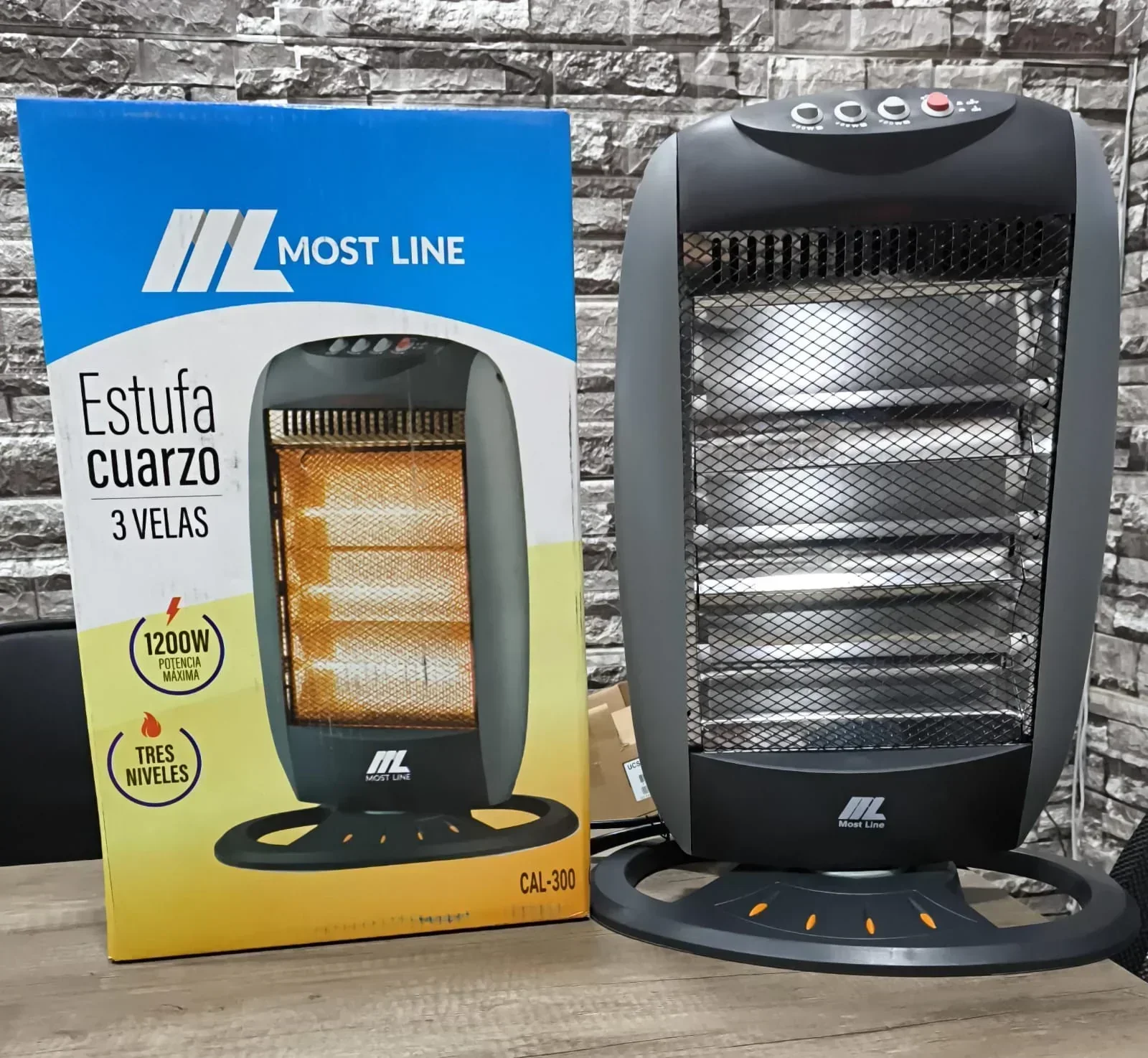 ESTUFA MOST LINE HALÓGENA 3 VELAS 