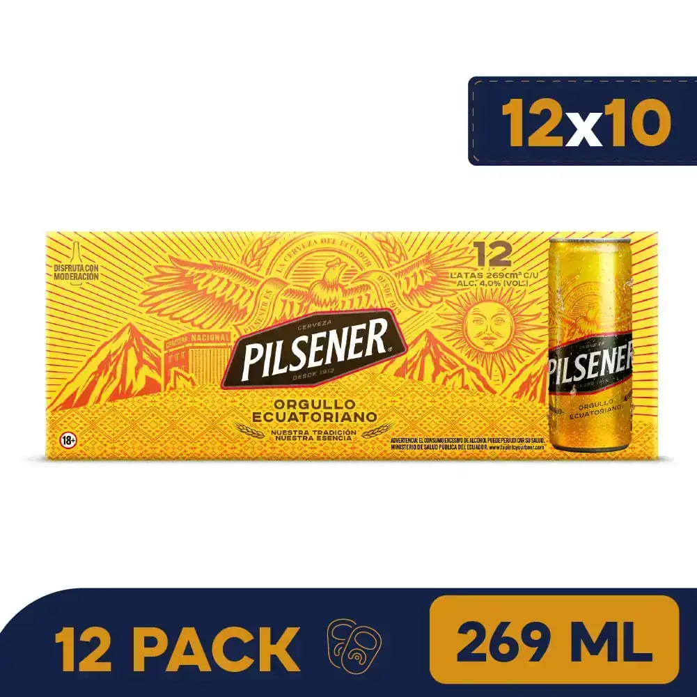 12 pack de 269ml lata pilsener