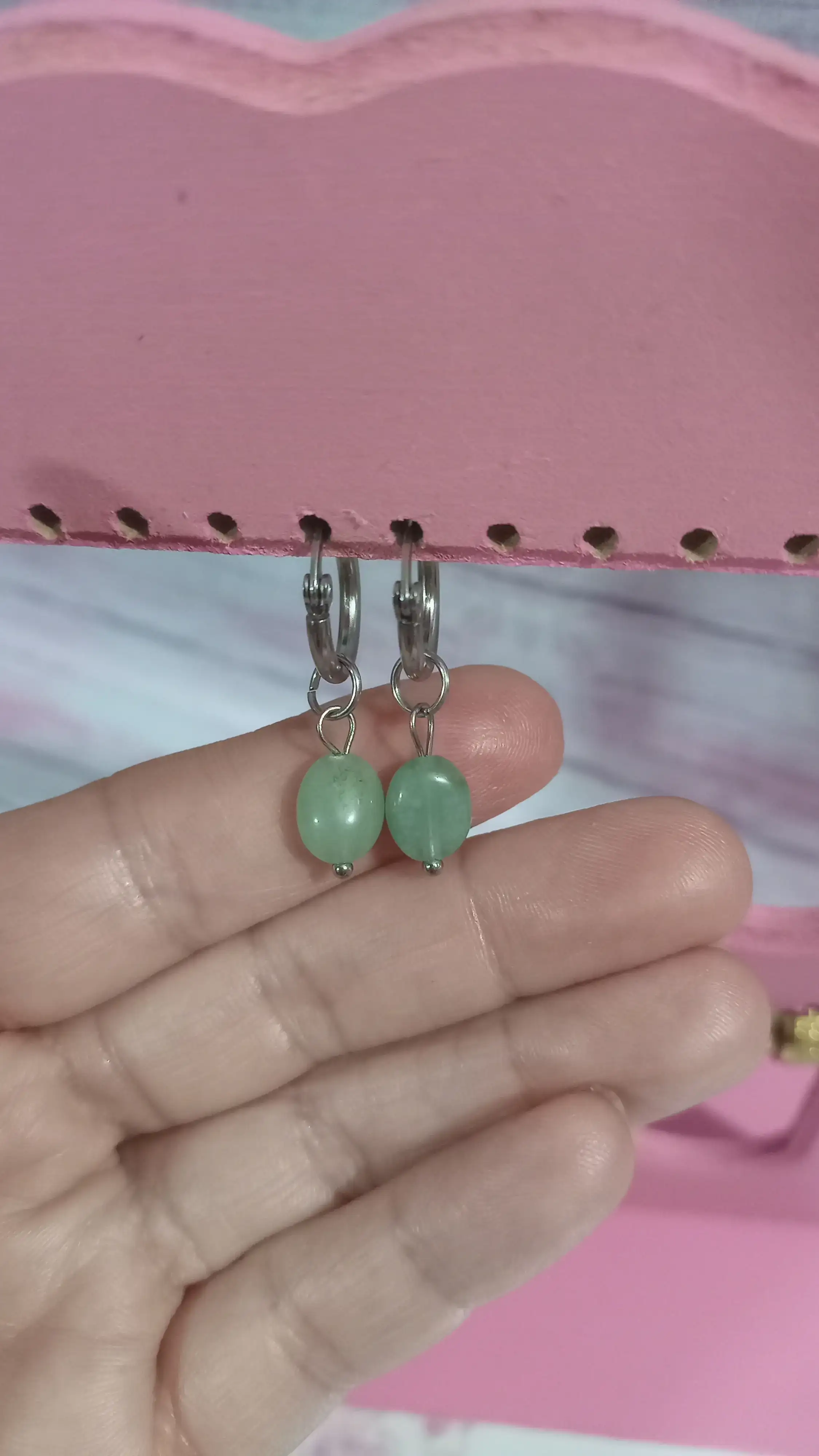 Argollas con piedras naturales, 💚💚💚💚 2