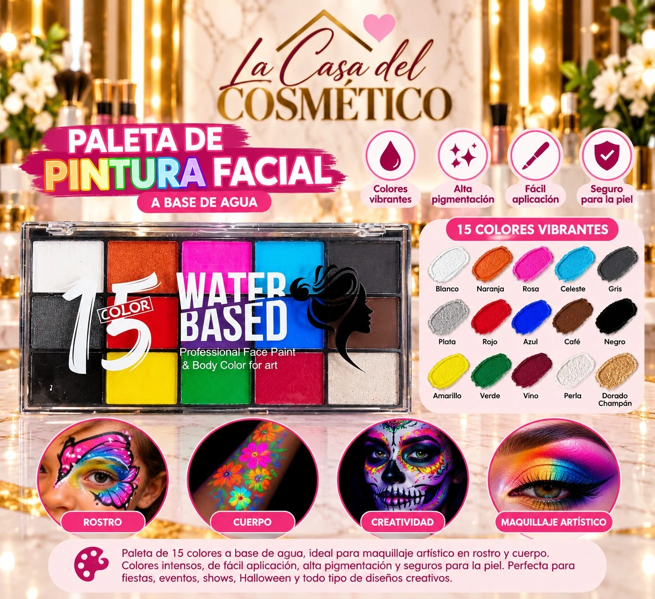 lumera paleta de maquillaje fantasia multicolor