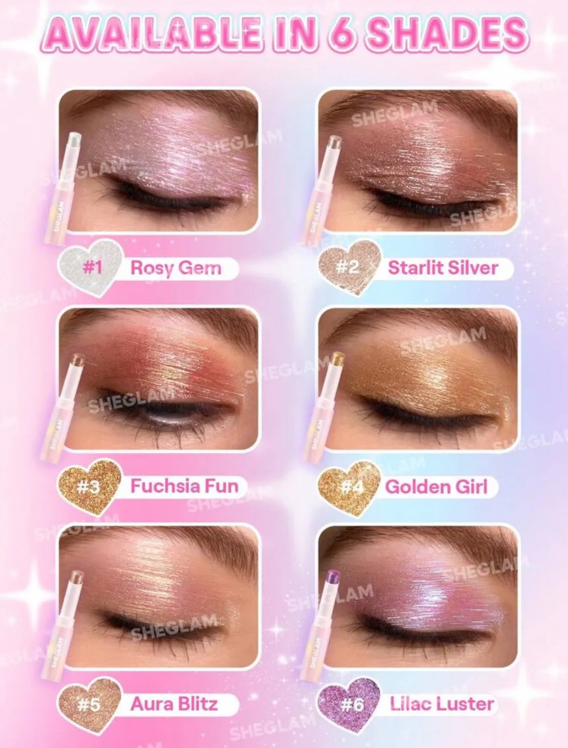 Lapiz de sombra gliter SHEGLAM  4