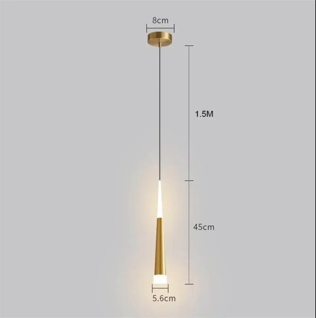 LAMPARA COLGANTE SIMPLE GOLD 5W LUZ CALIDA 3000K 6