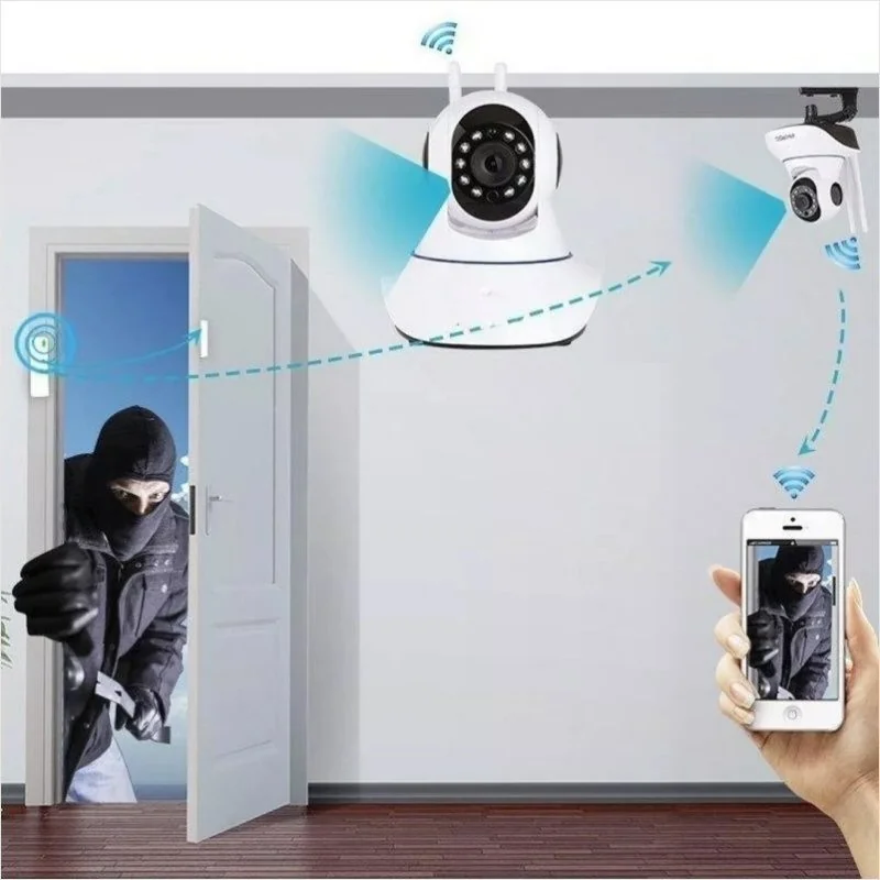 Camara IP Seguridad WiFi HD Robotizada 3 Antenas Gira 360° 3