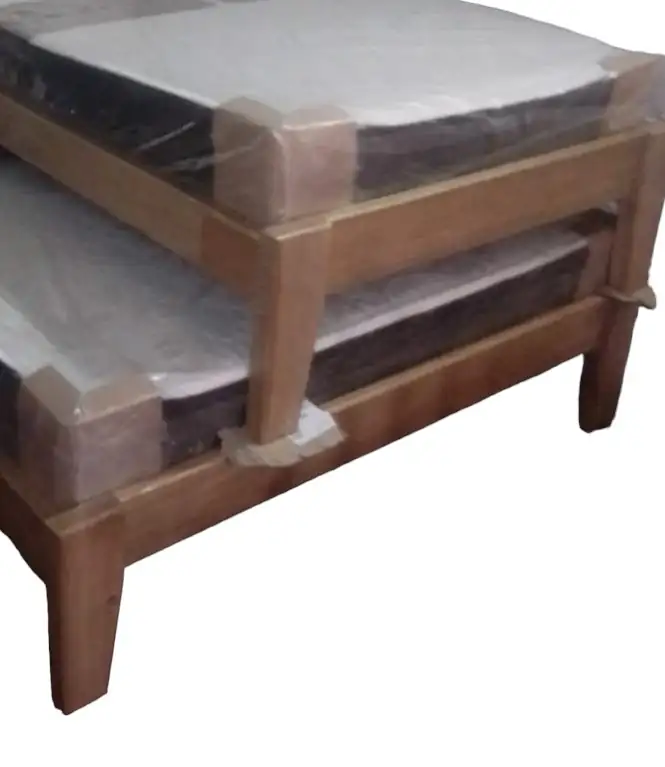 Base cama de madera roble 2