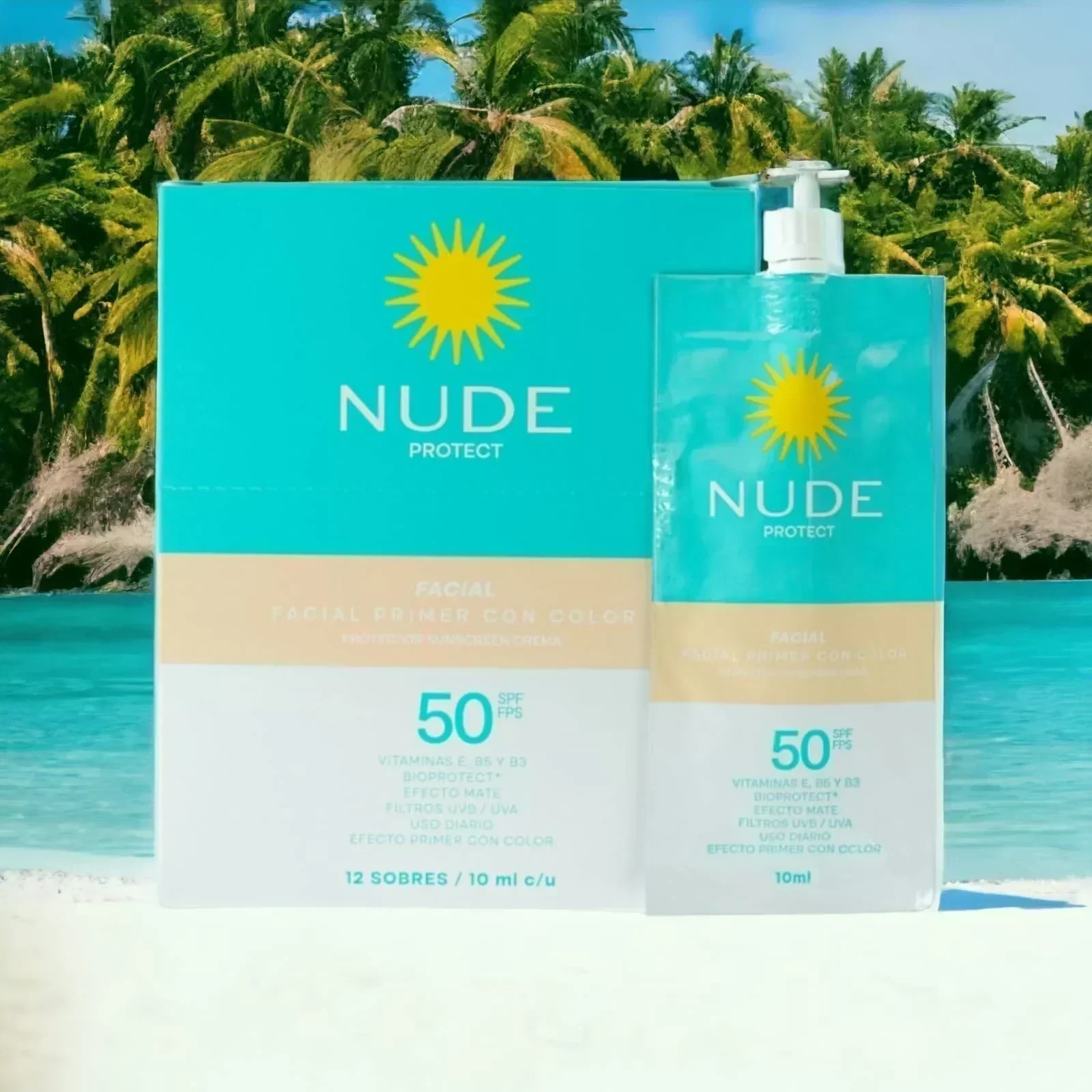 prebel nude protector solar 10 ml color