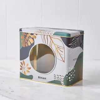 Lata rectangular con visor