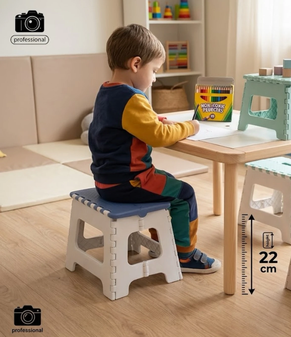 Banco Plegable Multiusos - 22 cm de Altura