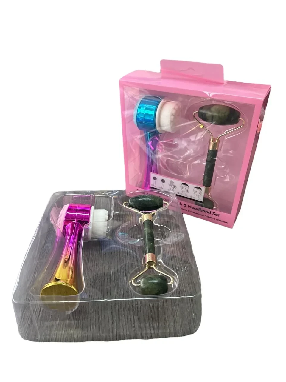 kit de cepillo facial rodillo jade ha-1167