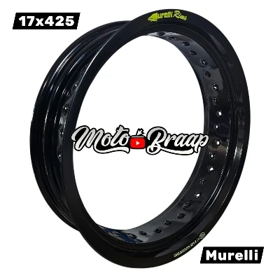 17 x 425 Rin Murelli aluminio color negro 12,5 cm 36 huecos