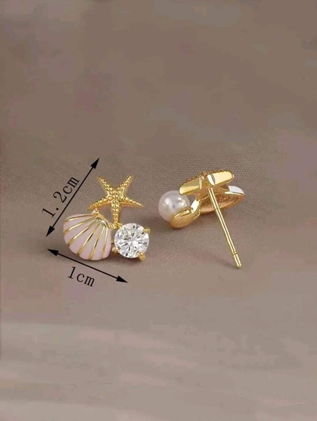 Bellos pendientes en aleación e imitación de perla  3